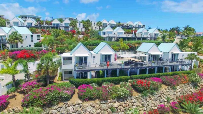 Ariel Photo of CeBlue Villas in Crocus Bay Anguilla - overall property shot