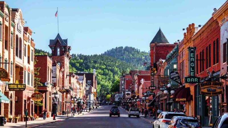 view of the Main Street in Deadwood South Dakota