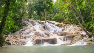 Long exposure of Dunn's River Falls in Jamaica