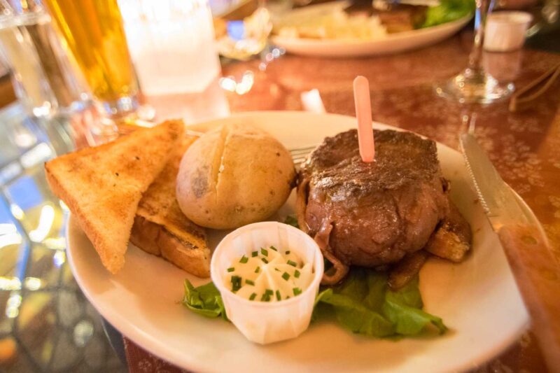 steak dinner at Alpine inn hill city south dakota - road trip itinerary