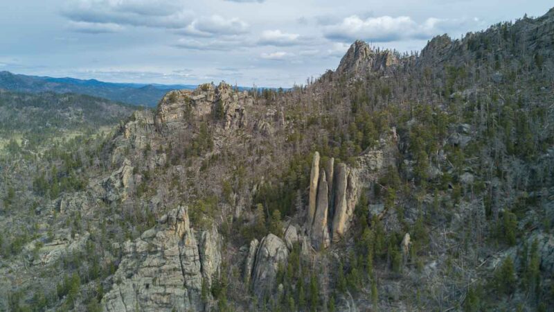 Aerial photo of the Black Hills National Forest near Mt. Rushmore in South Dakota