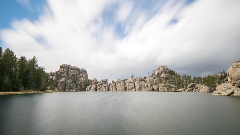 Sylvan Lake is a top thing to do near mount rushmore - long exposure photo in custer state park