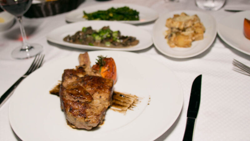Filet mignon on Windstar Cruise line at Candles restaurant