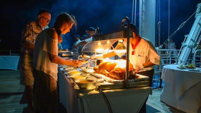 Outdoor Caribbean BBQ on Windstar cruise line