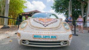 The Fort Myers & Sanibel shell love bug on display