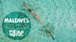 Honeymoon in the maldives guide featured image with woman in a hammock in them aldives