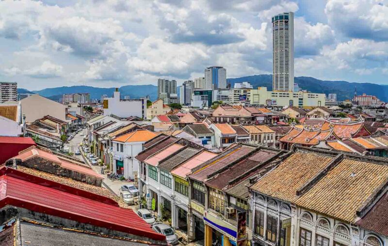 Rooftop view of Georgetown Penang Malaysia
