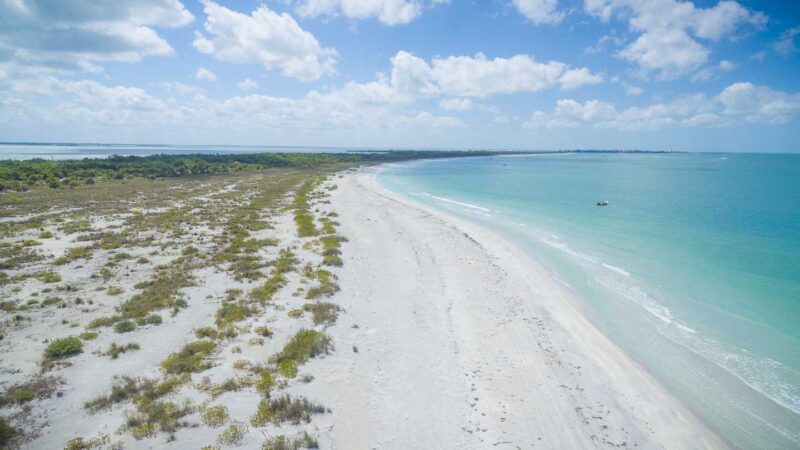 Drone photo of Cayo Costa beach near fort myers florida