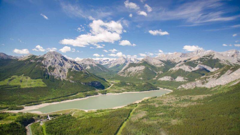 Banff Helicopter Flight Tour - Mountains and glacial streams of Banff National Park