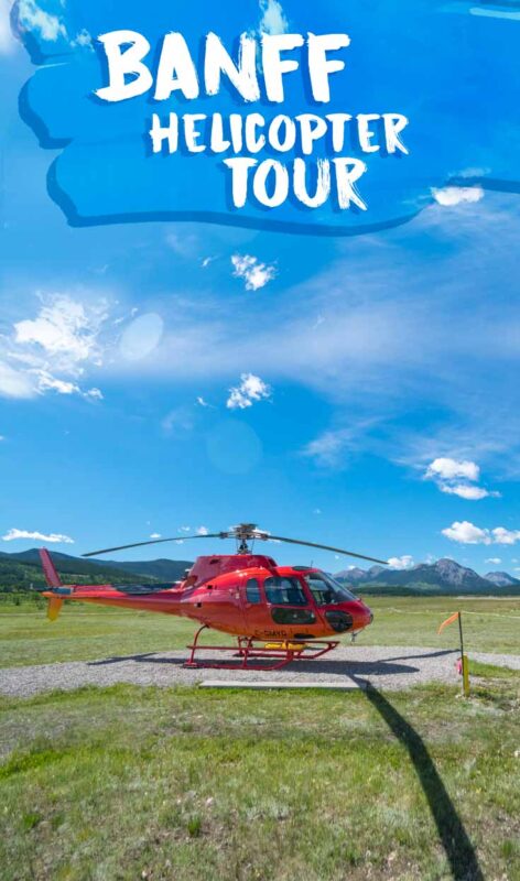 Pinterest pin for Banff Helicopter Tour with Rockies Heli in Kananaskis Alberta