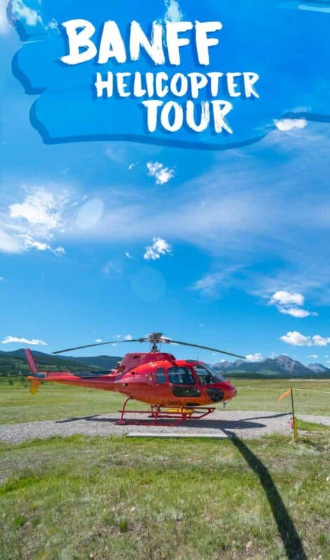 Pinterest pin for Banff Helicopter Tour with Rockies Heli in Kananaskis Alberta