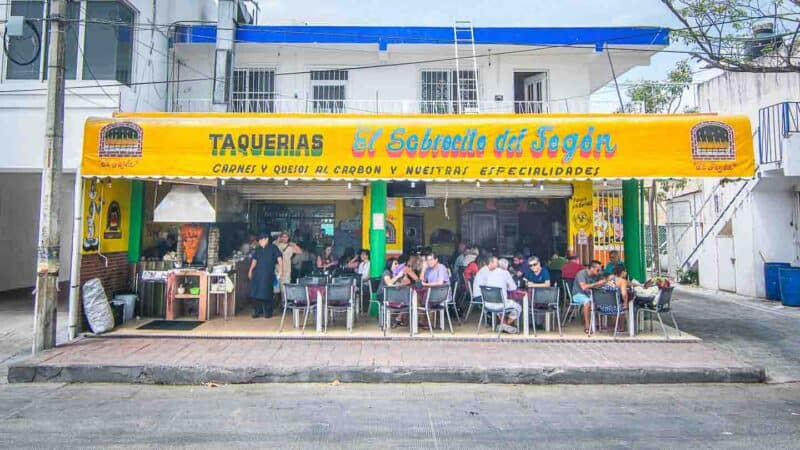 El Fogon Street view the best tacos in Playa del Carmen