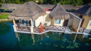 overwater bungalows at grand palladium riviera maya in mexico