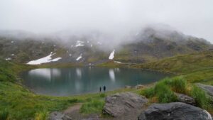 Summit Lake at the top of Hatcher Pass in Alaska Scenic drive