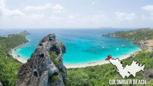 View from above Colombier Beach in St. Barts one of the best beaches in St. Barts