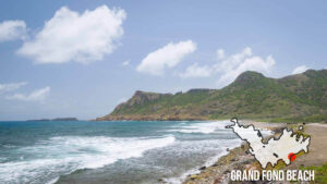 Very small Grand fond beach on the southern shore of St. Barts