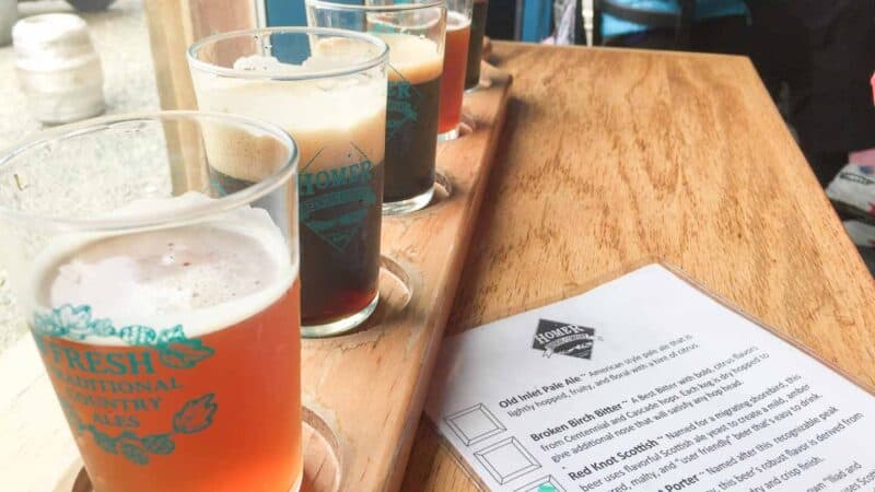 flight of craft beers in homer alaska Things to do in Homer