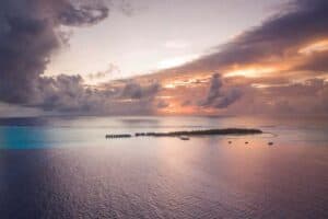 Sunset in the Maldives from