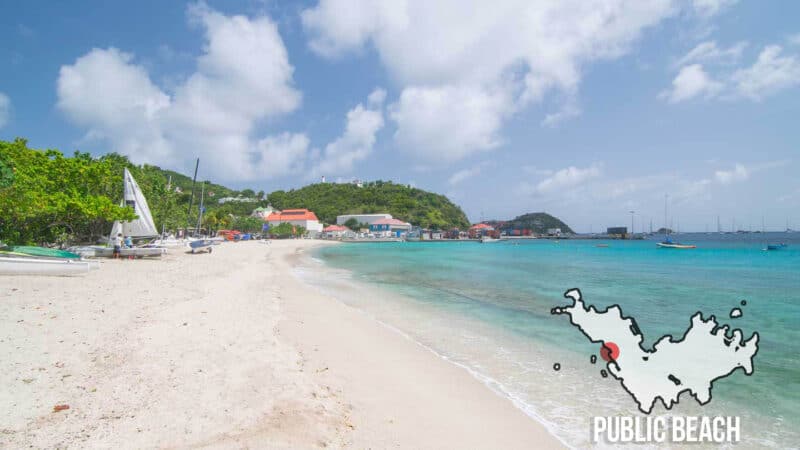 Public beach close to the city of Gustavia in St. Barts 