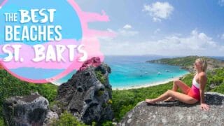 featured image for Best beaches in St Barts - Woman on the rocks above Colombier Beach