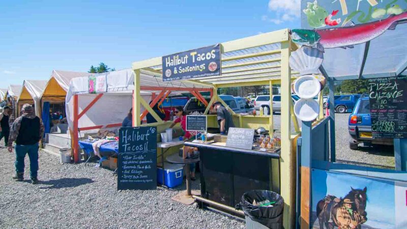 Halibut Taco vendor in Homer Alaska farmers market - Top Attractions