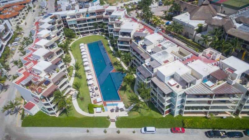 Aerial view of the pool at Elements in Playa del Carmen Mexico