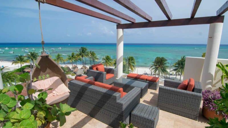 Rooftop with a view at Elements Condos in Playa del Carmen Mexico