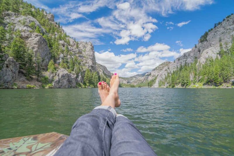 Scenic boat ride Holter Lake Montana