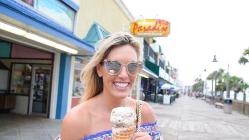 woman on the Myrtle Beach on a weekend getaway in Myrtle Beach