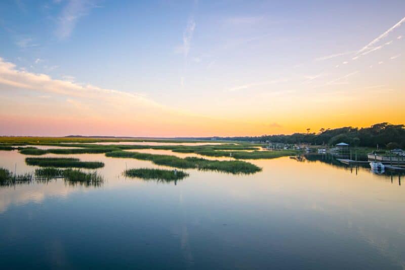 Murrell's Inlet in Myrtle Beach at sunset - Places to visit