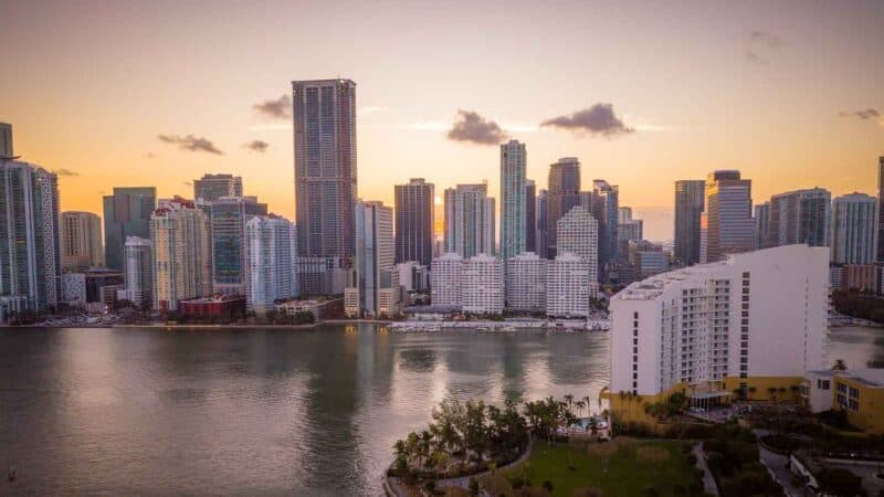 Mandarin Oriental Miami aerial view on a weekend in Miami