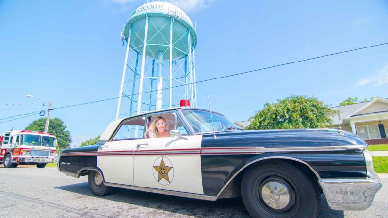 Squad car tour Mayberry North Carolina Mount Airy 