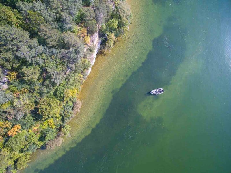 drone view Green Lake Wisconsin 