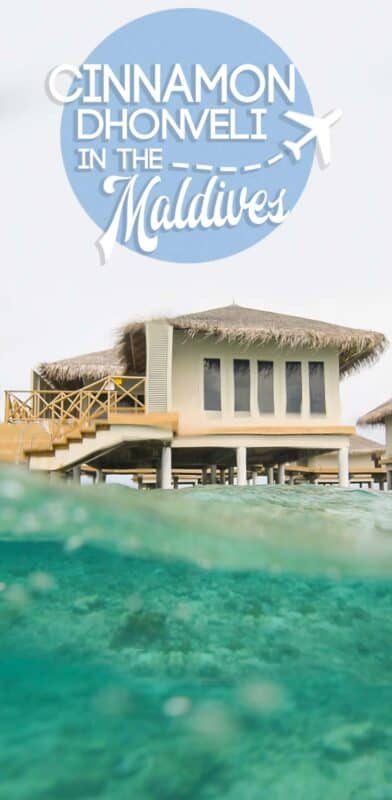 overwater bungalow Pinterest pin for Cinnamon Dhonveli Maldives