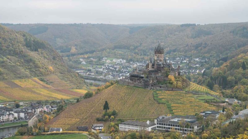 Roadside view of Cochem Castle - Top places to see reichsburg cochem