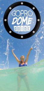 Woman in the ocean splashing turquise colored water for the pinterest pin for best GoPro Dome