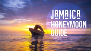 featured image for honeymoon in Jamaica - boat in the water off the shores of Negril - honeymoon photos