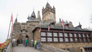 Entrance to Cochem Castle and gift shop