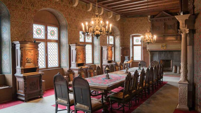 The Dining room of the Cochem Castle Interior 