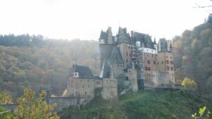 Side view of the Burg eltz castle in the morning