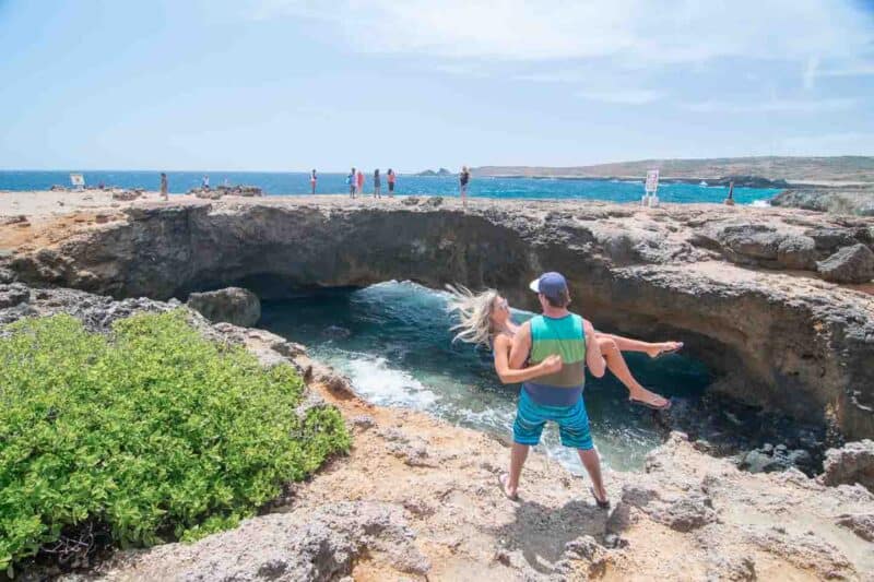 couple at Aruba Natural Bridge - things to do near Natural Bridge Aruba