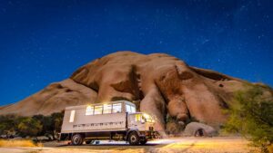 Overland truck at night at spitzkoppe - Things to do in Namibia
