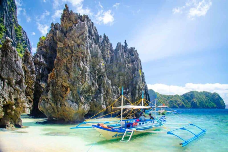 Traditional Filipino boat in El Nido Palawan Philippines