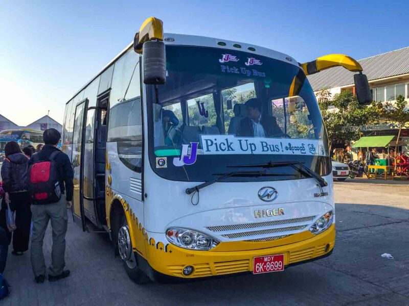 JJ Bus from Bagan to Inle Lake Myanmar