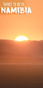 sunrise over dune 45 - pinterest pin for things to do in Namibia