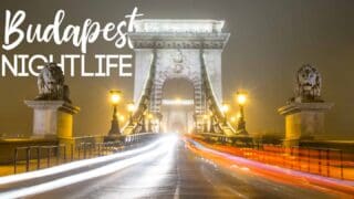 Chain bridge at night with light streaks - Featured image for Budapest nightlife ruin bars