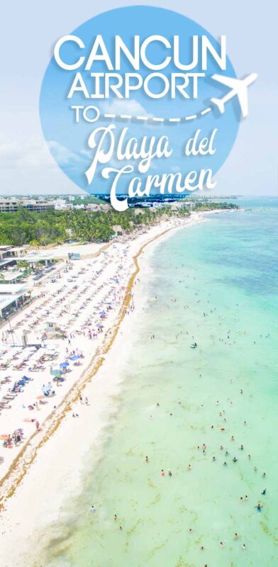 Playa del carmen beach - pinterest pin for Cancun airport to Playa del carmen transportation guide