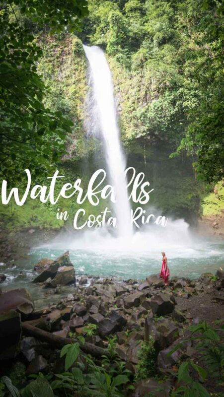 pinterest pin for Waterfalls in Costa Rica - La fortuna giant falls