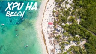 Featured image for Xpu Ha Beach in Mexico - Aerial photo of Serenity beach club