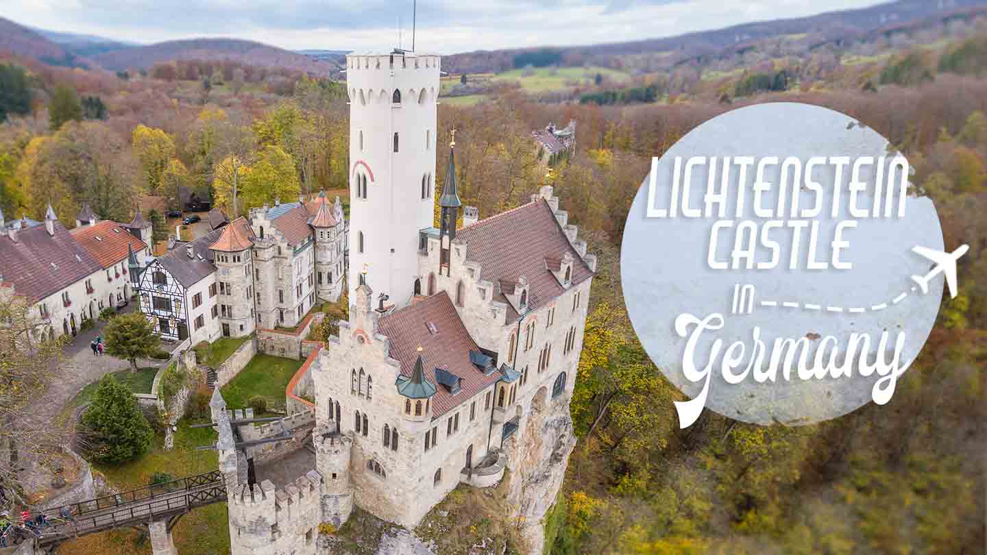 Aerial photo of Lichtenstein Castle - featured image